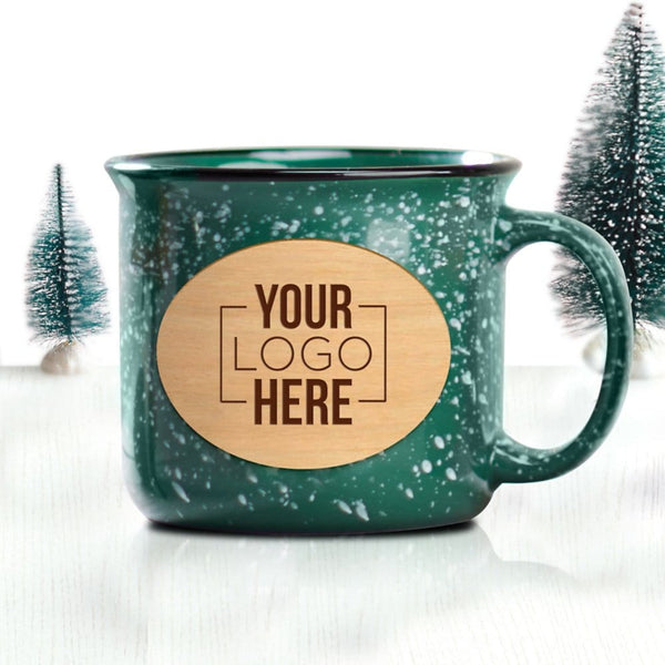 Custom: Speckled Wood Plated Campfire Mug - GREEN