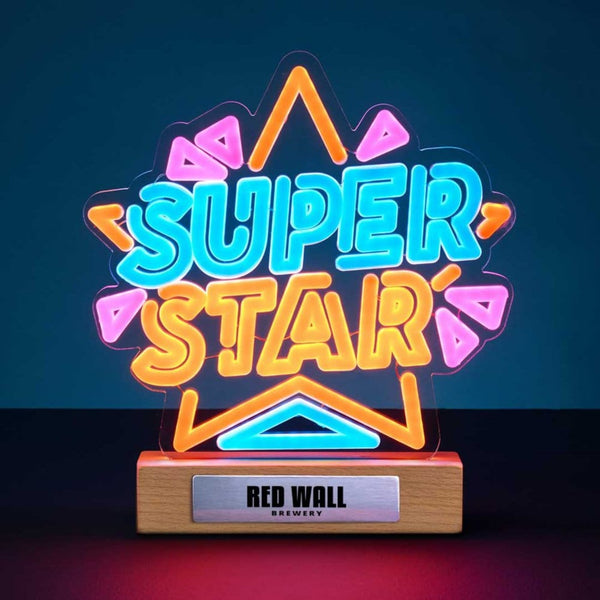 Glowing Gratitude Neon Light Trophy - Super Star