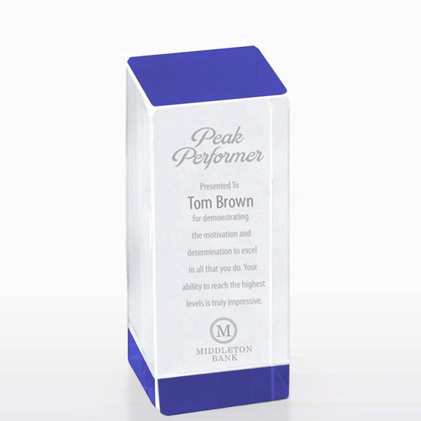 Blocks of Success Mini Crystal Trophy - Blue