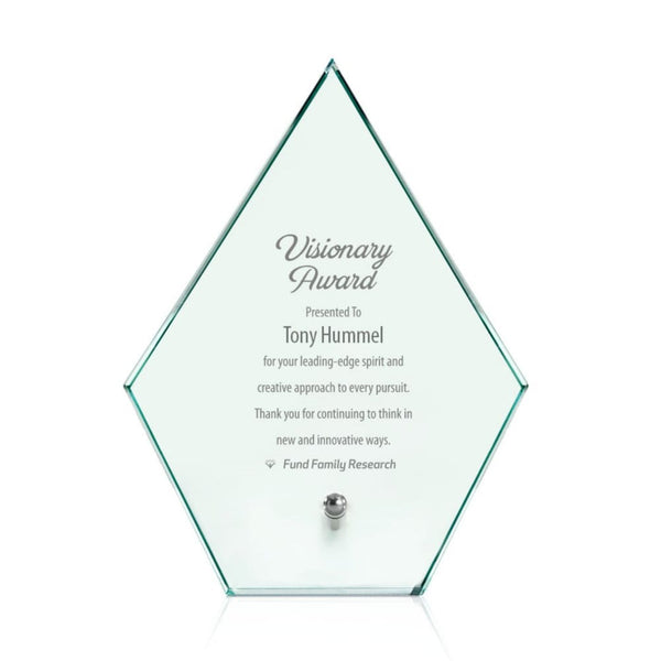 Mini Arrowhead Jade Glass Award Plaque