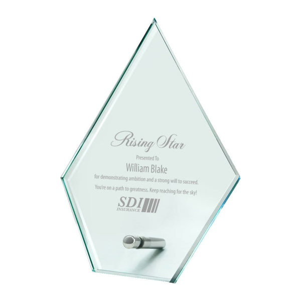 Mini Arrowhead Jade Glass Award Plaque