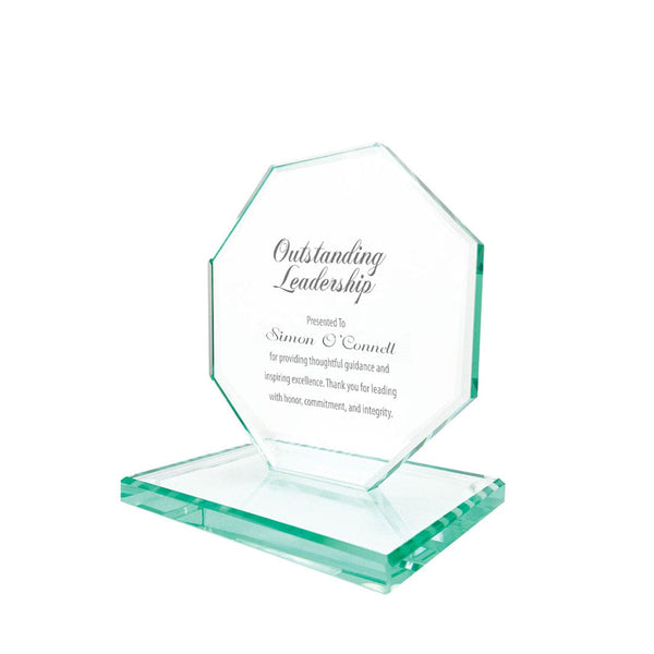 Mini Jade Glass Octagon Trophy