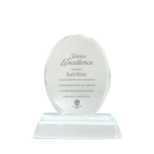 Mini Beveled Crystal Oval Trophy