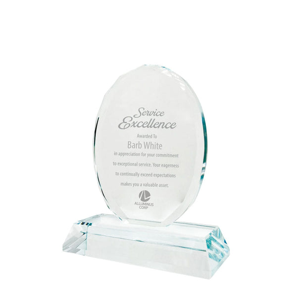 Mini Beveled Crystal Oval Trophy