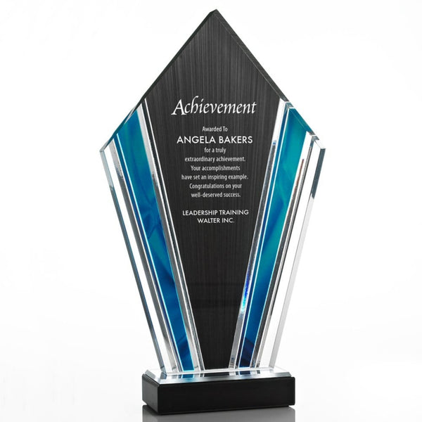 Elite Acrylic Art Deco Trophy in Sapphire Wave