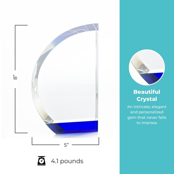 Royal Blue Crystal Accent Trophy - Sail