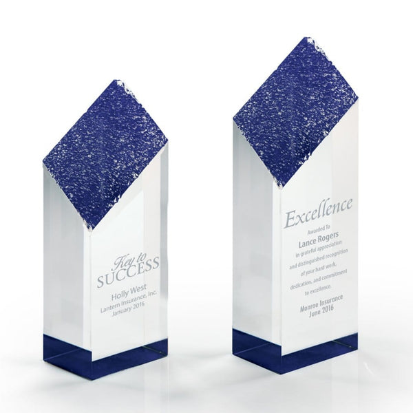 Acrylic Color Reflection Glacier Trophy - Medium Blue