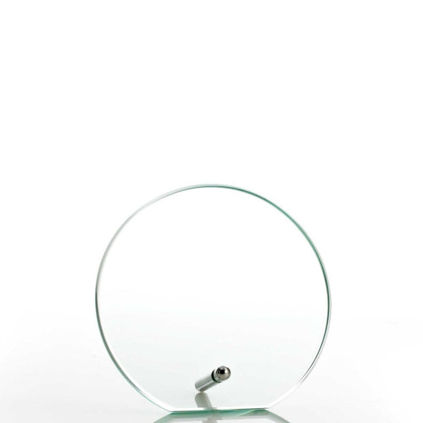 Mini Round Glass Award Plaque - Jade