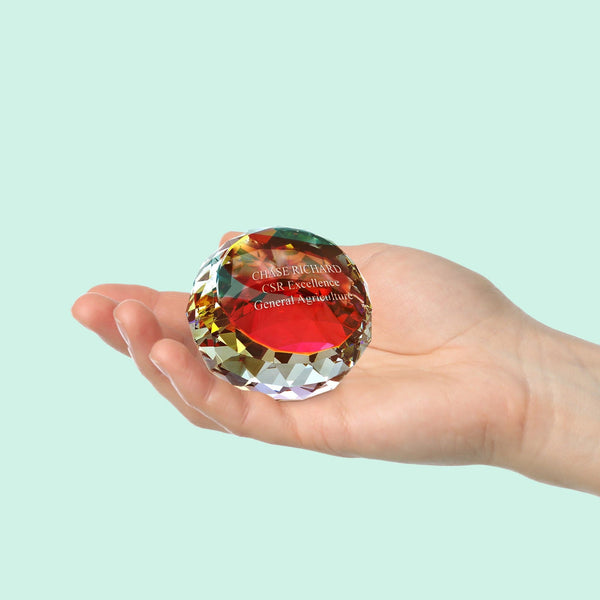 Vibrant Luminary Crystal Collection - Round Paperweight