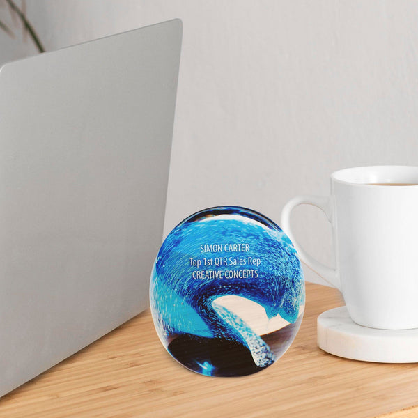 Making Waves Art Glass Trophy