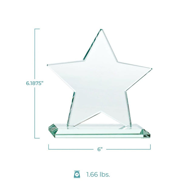 Premium Jade Glass Trophy - Star