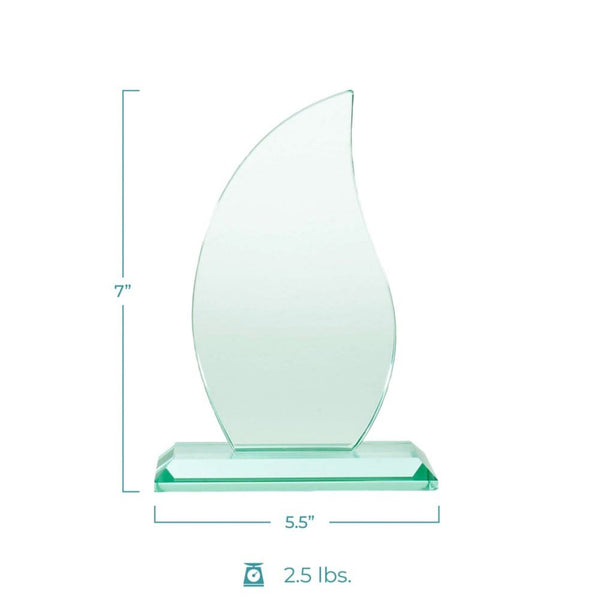 Premium Jade Glass Trophy - Flame Small