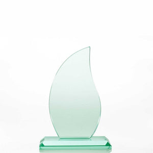 Premium Jade Glass Trophy - Flame Small