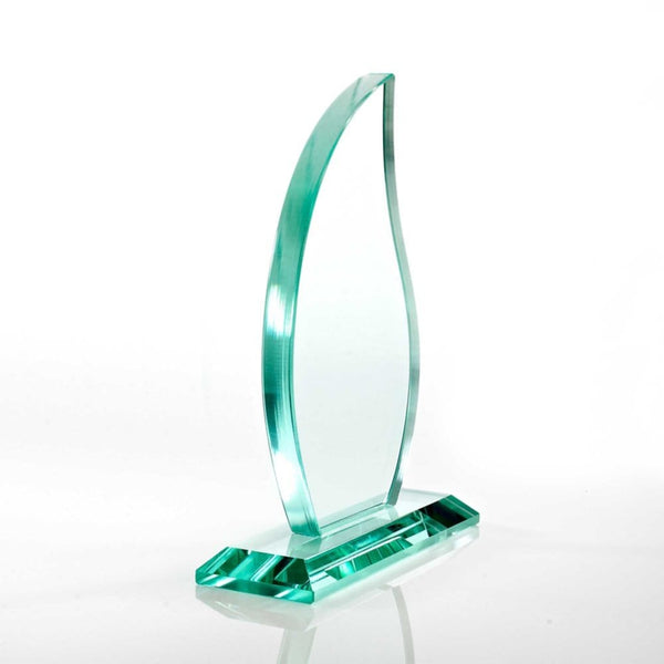 Premium Jade Glass Trophy - Flame Small