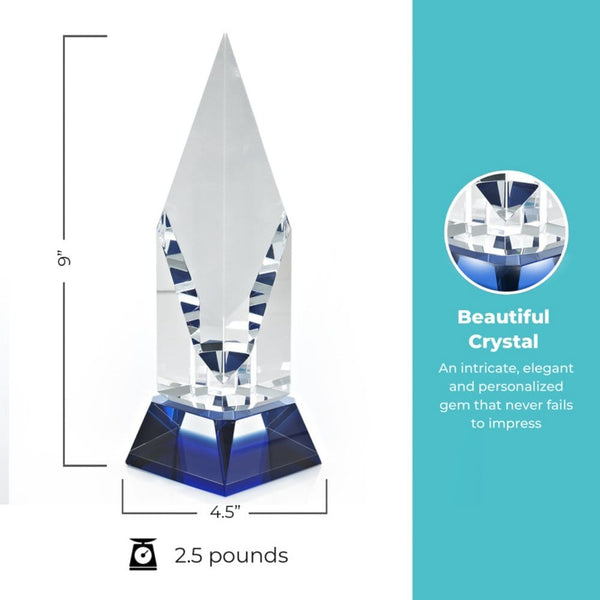 Crystal and Blue Trophy - Diamond