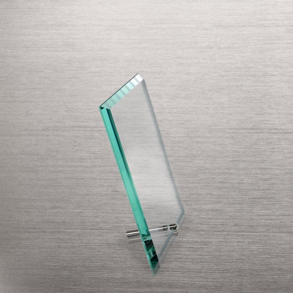 Mini Glass Award Plaque - Clear