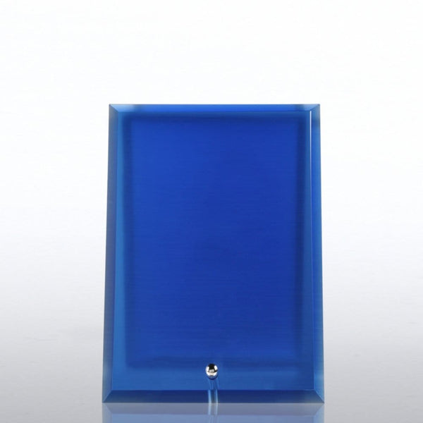 Glass Award Character Plaque - Blue