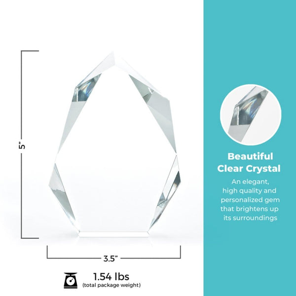 Executive Beveled Crystal Trophy - Peak - Small