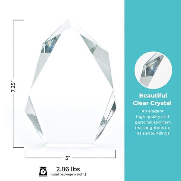 Executive Beveled Crystal Trophy - Peak - Medium