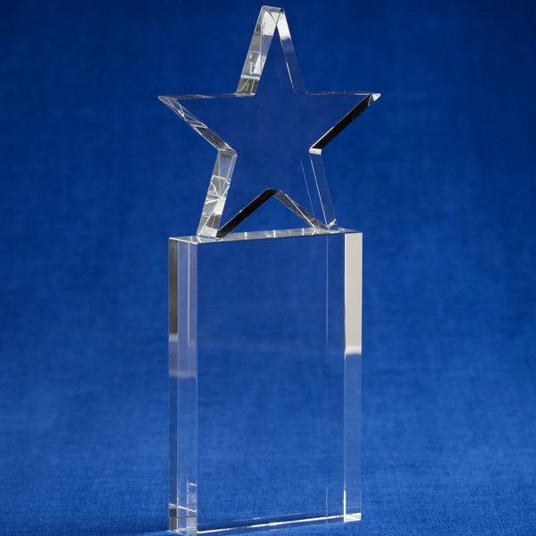 Crystal Trophy - Star - Large