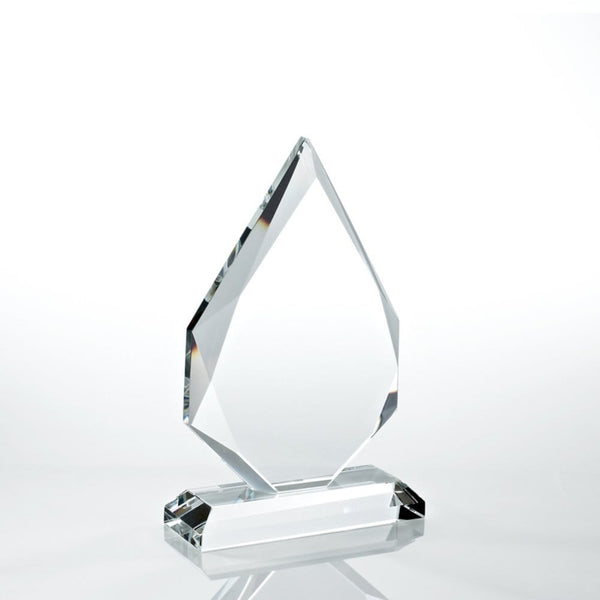 Beveled Edge Crystal Flame Trophy - Diamond