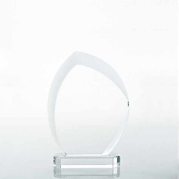 Beveled Edge Crystal Flame Trophy - Slanted Oval