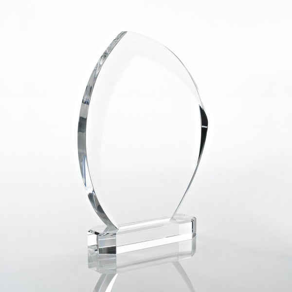 Beveled Edge Crystal Flame Trophy - Slanted Oval