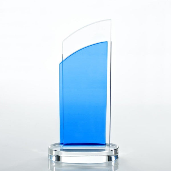 Crystal Light Blue Accent Trophy - Double Pane