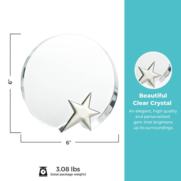 Silver Star Accent Trophy - Round