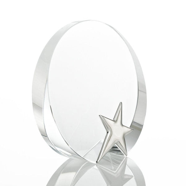 Silver Star Accent Trophy - Round