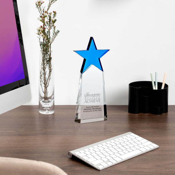 Crystal Star Pinnacle Trophy - Cobalt