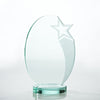 Premium Jade Trophy - Etched Oval Star