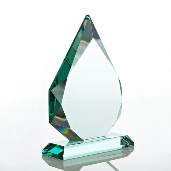 Premium Jade Trophy - Beveled Flame