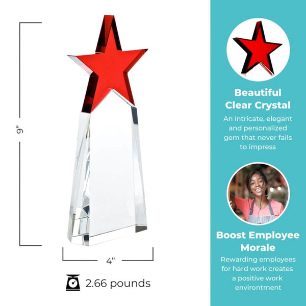 Crystal Star Pinnacle Trophy - Red