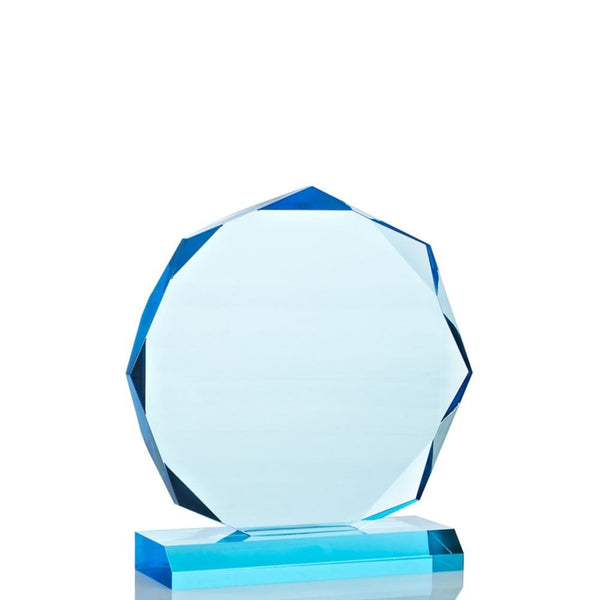 Sky Blue Acrylic Trophy - Beveled Octagon