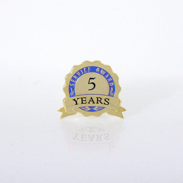 Anniversary Lapel Pin - Service Award Blue Ribbon Blue