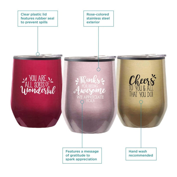 Cheers! Wine Tumbler - Thanks for Being Awesome