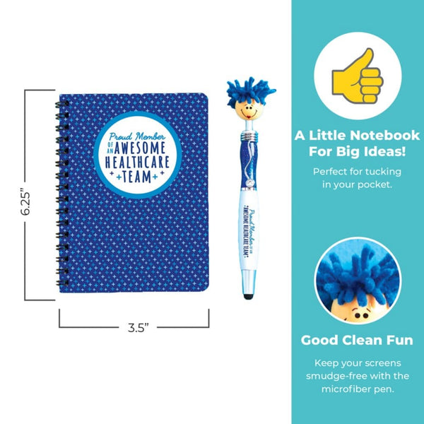 Goofy Gal Mop Topper Pen & Mini Notebook Set - Awesome Healthcare Team