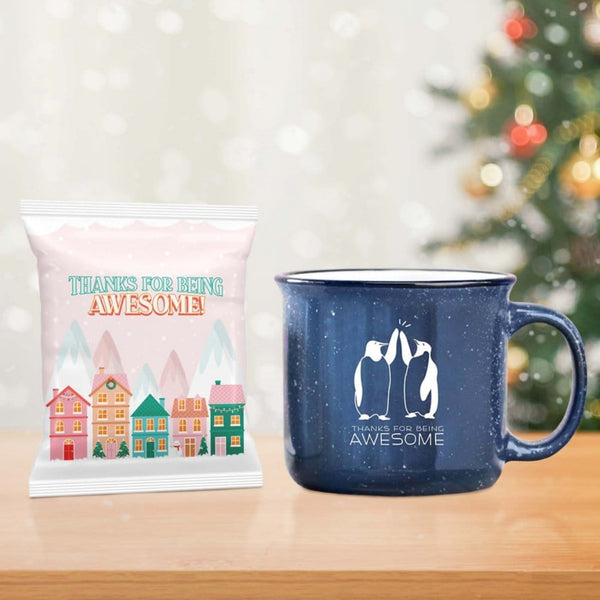 Cup of Cheer Hot Cocoa and Mug Gift Set – Awesome (Blue)