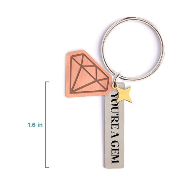 Charming Copper Keychain - Gem