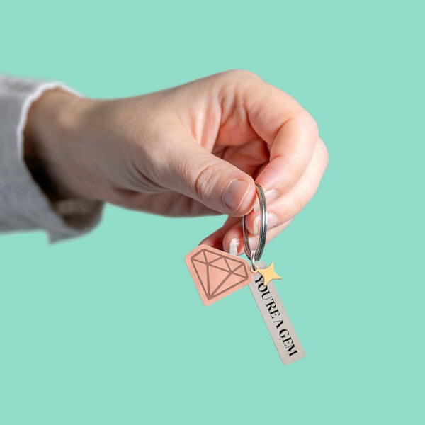 Charming Copper Keychain - Gem