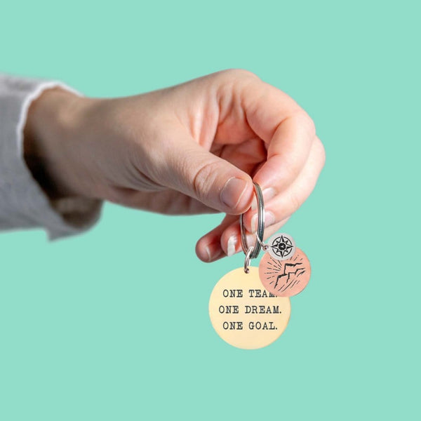 Charming Copper Keychain - One Team