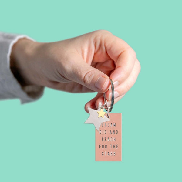 Charming Copper Keychain - Reach for the Stars