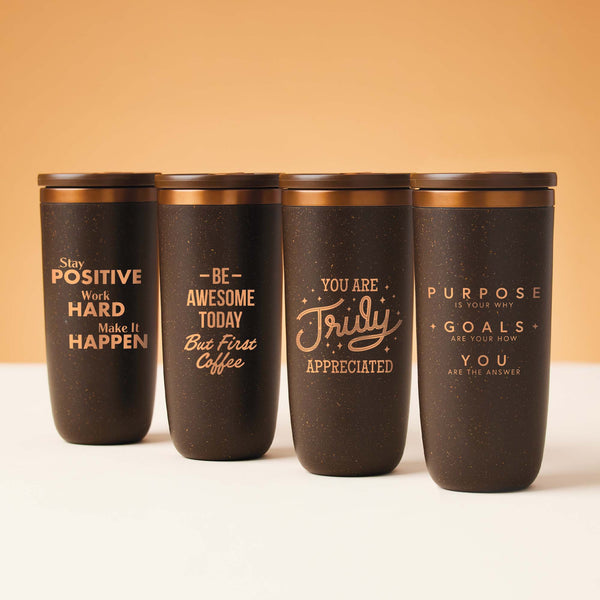 Cosmic Copper Coffee Tumbler - But First Coffee