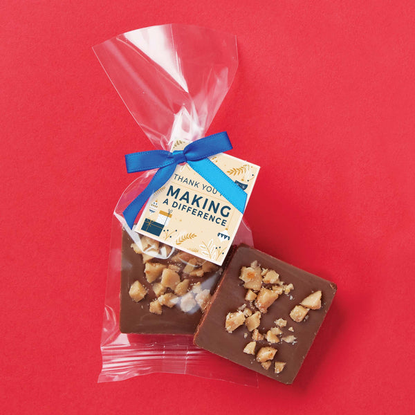 Bite Size Belgian Chocolate Square - Milk Chocolate Toffee