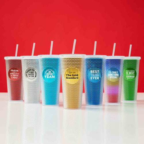 24 Oz Rainbow Tumbler With Lid And Straw - Brilliant Promos - Be Brilliant!