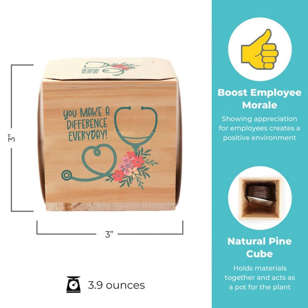 Nurse Appreciation Plant Cube - Stethoscope