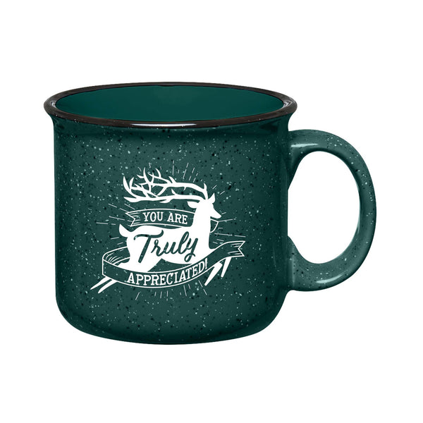 Classic Campfire Mug- Truly Appreciated- Green