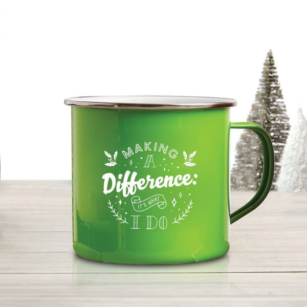 Value Classic Enamel Mug- Making a Difference - Green