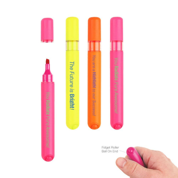 Fidget Spin Highlighter Set - Yellow, Orange, Pink